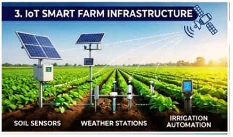 IoT smart farm infrastructure sensors and irrigation